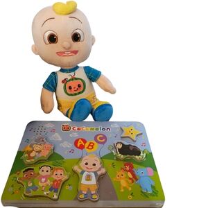 CoComelon Plush Toy and ABC Puzzle Set - Blue and Yellow